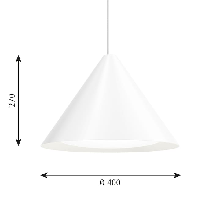 Keglen riippuvalaisin Ø 40 cm, Valkoinen Louis Poulsen