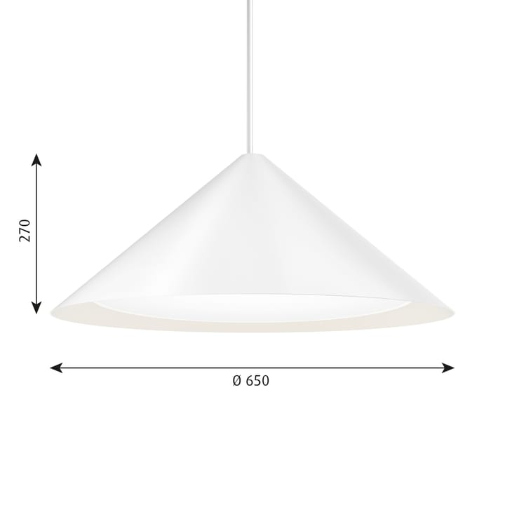 Keglen riippuvalaisin Ø 65 cm, Valkoinen Louis Poulsen