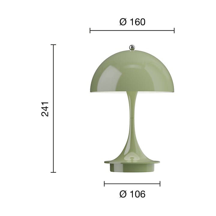 Panthella 160 Portable pöytävalaisin, Green Louis Poulsen