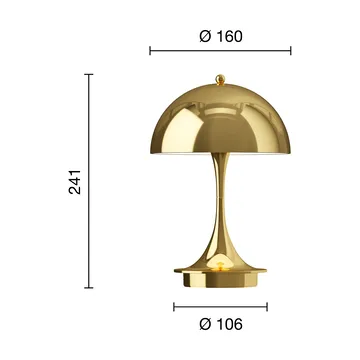 Panthella 160 Portable v3 pöytävalaisin - Brass metallised - Louis Poulsen