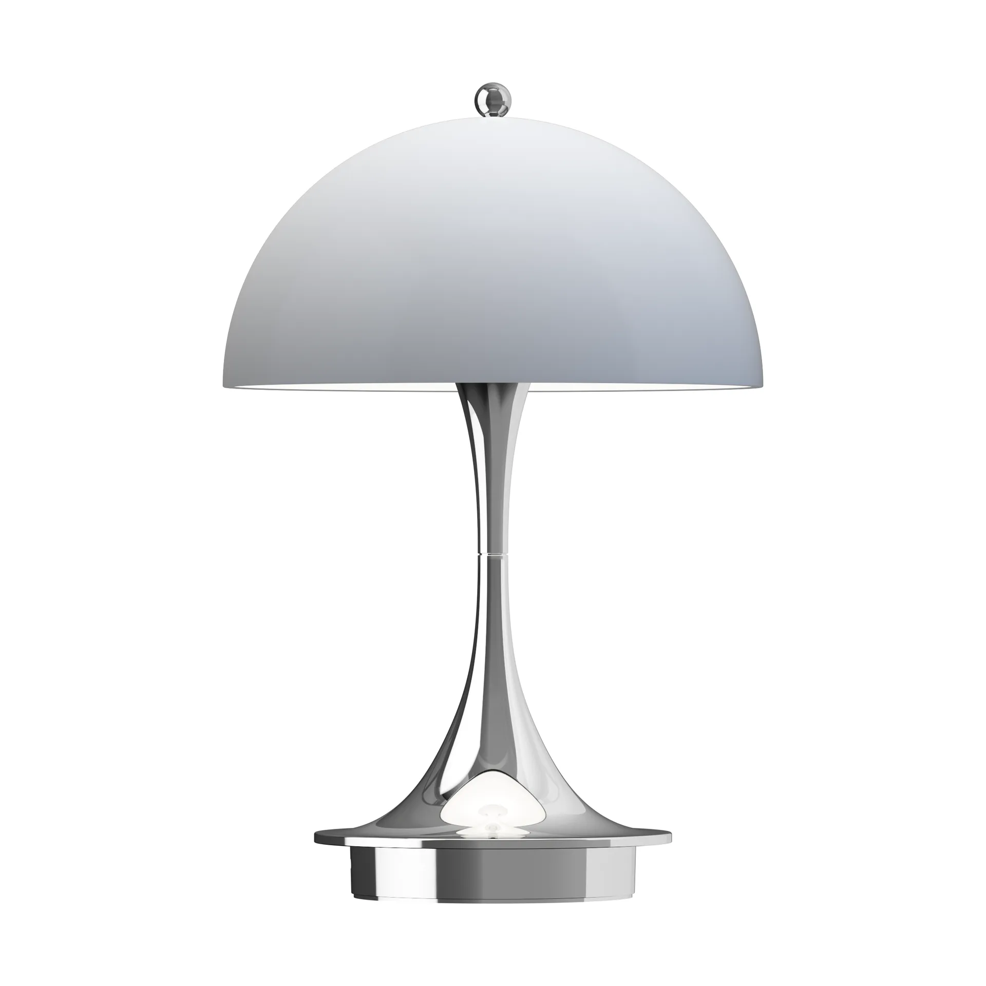 Panthella 160 Portable v3 pöytävalaisin, Chrome opal bluegrey Louis Poulsen