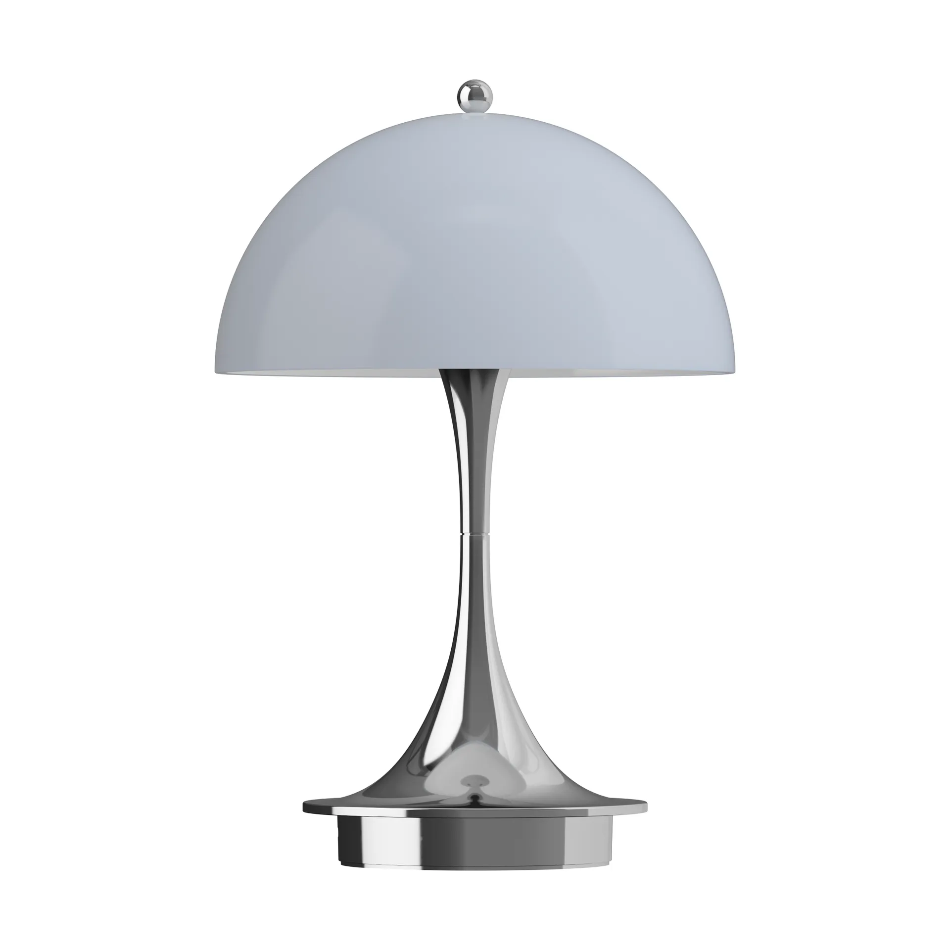 Panthella 160 Portable v3 pöytävalaisin, Chrome opal bluegrey Louis Poulsen