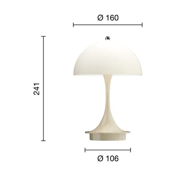 Panthella 160 Portable v3 pöytävalaisin - Opal beige - Louis Poulsen