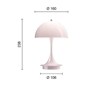 Panthella 160 Portable v3 pöytävalaisin - Opal pale rose - Louis Poulsen