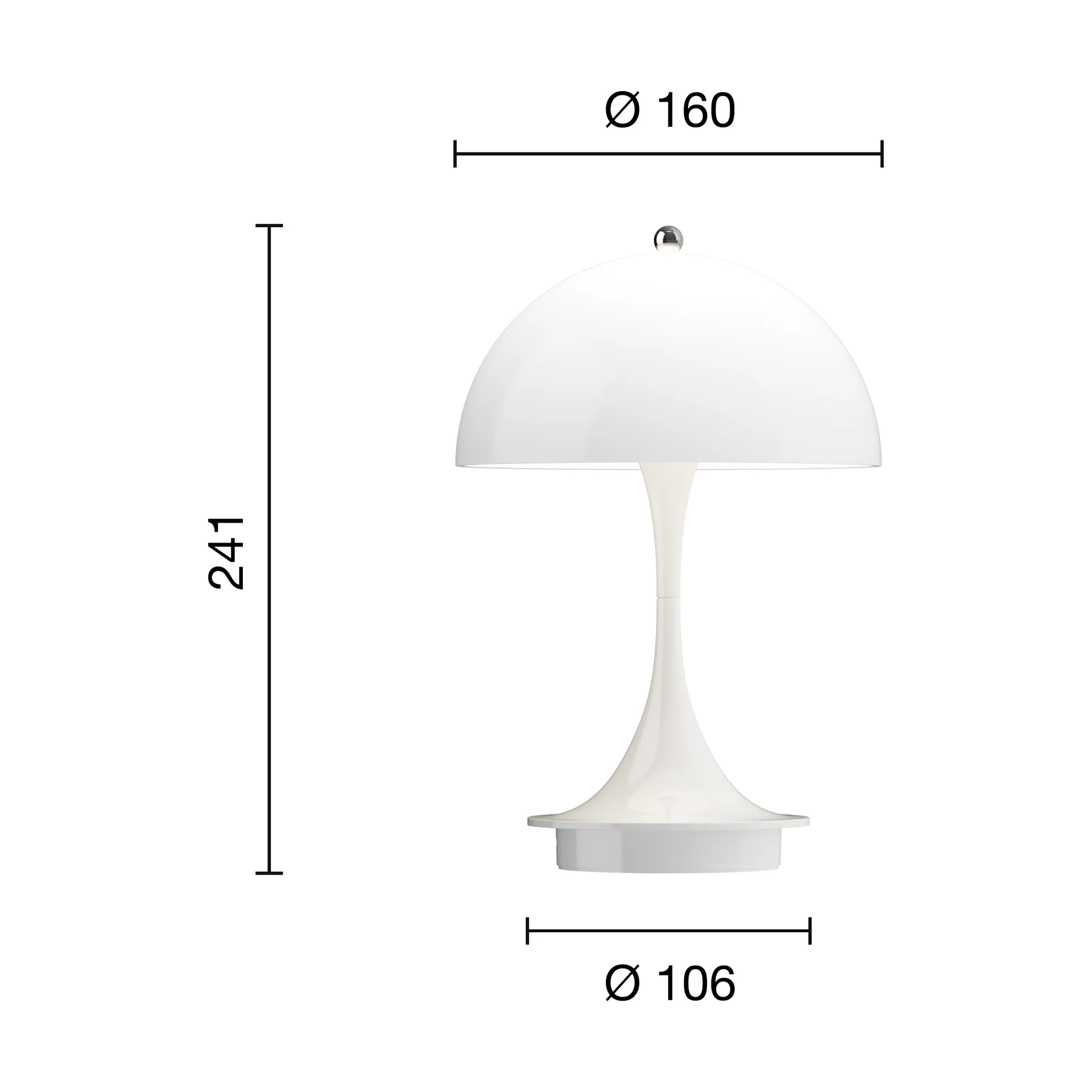 Panthella 160 Portable v3 pöytävalaisin, Opal white Louis Poulsen