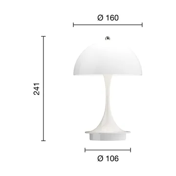Panthella 160 Portable v3 pöytävalaisin - Opal white - Louis Poulsen
