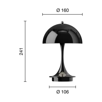 Panthella 160 Portable v3 pöytävalaisin - Opaque black - Louis Poulsen