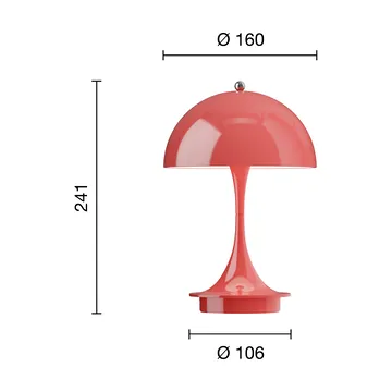 Panthella 160 Portable v3 pöytävalaisin - Opaque coral - Louis Poulsen