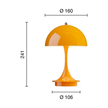 Panthella 160 Portable v3 pöytävalaisin - Opaque orange - Louis Poulsen