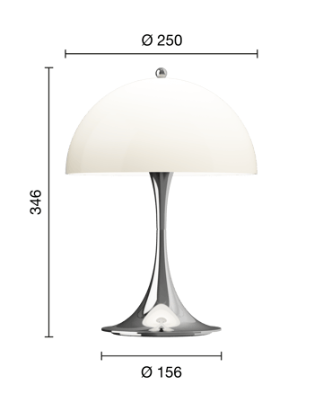 Panthella 250 kannettava pöytälamppu - Chrome opal beige - Louis Poulsen