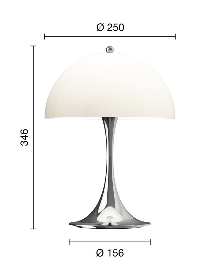 Panthella 250 kannettava pöytälamppu, Chrome opal beige Louis Poulsen