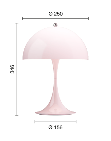 Panthella 250 kannettava pöytälamppu - Opal pale rose - Louis Poulsen