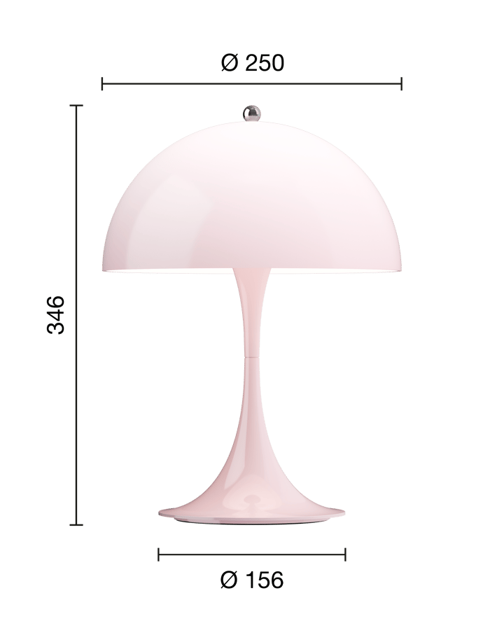 Panthella 250 kannettava pöytälamppu, Opal pale rose Louis Poulsen