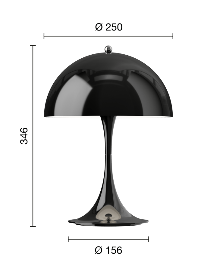 Panthella 250 kannettava pöytälamppu, Opaque black Louis Poulsen