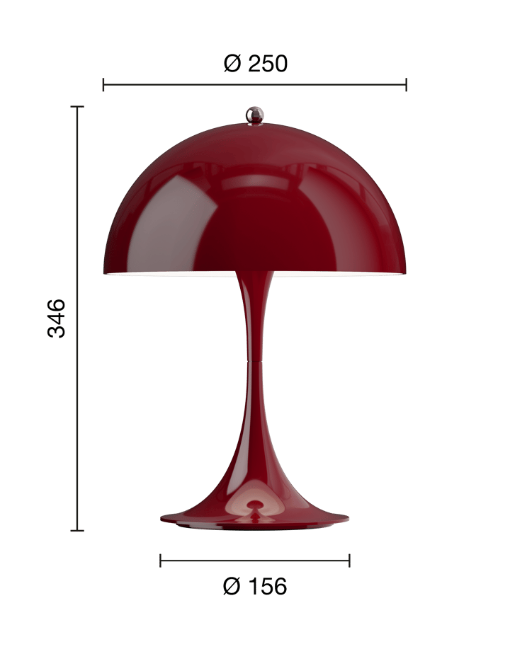 Panthella 250 kannettava pöytälamppu, Opaque burgundy Louis Poulsen