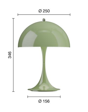 Panthella 250 kannettava pöytälamppu - Opaque moss green - Louis Poulsen