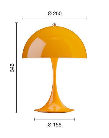 Panthella 250 kannettava pöytälamppu - Opaque orange - Louis Poulsen