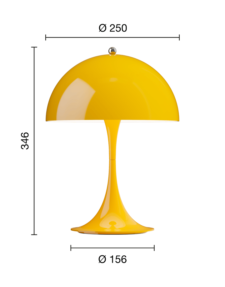 Panthella 250 kannettava pöytälamppu, Opaque yellow Louis Poulsen