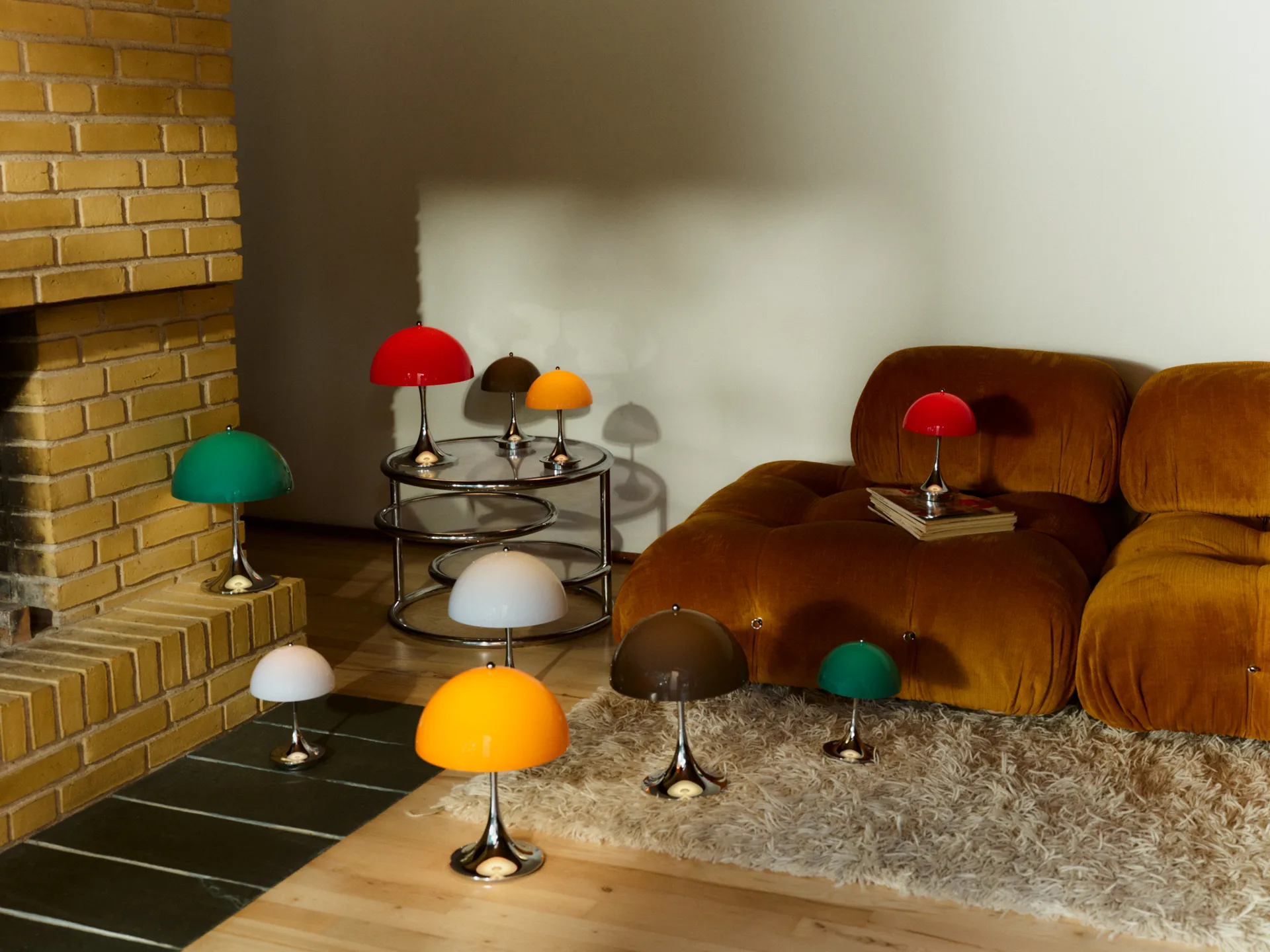 Panthella 250 kannettava pöytälamppu V3, Original Opal Brown Louis Poulsen