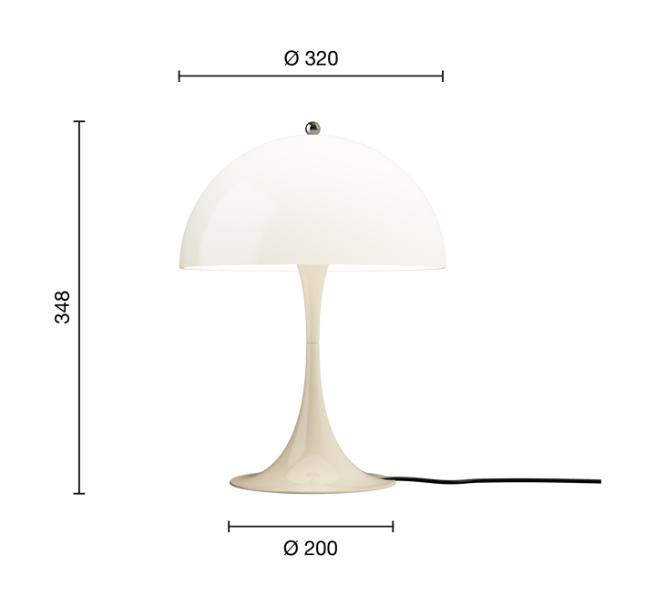 Panthella 320 pöytälamppu, Opal beige Louis Poulsen
