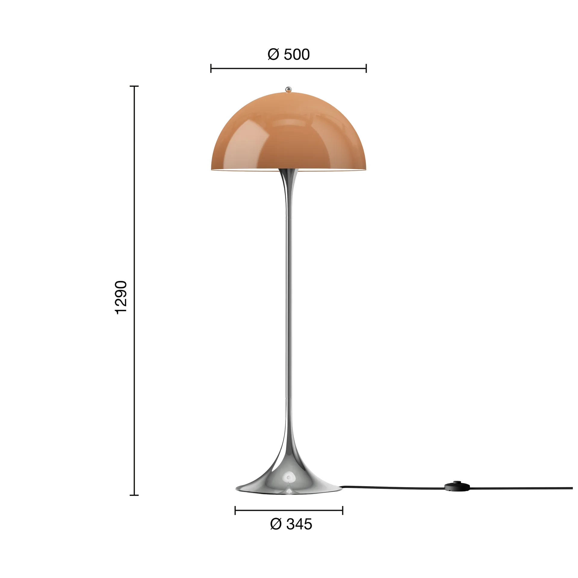 Panthella 500 lattiavalaisin, Original opal brown Louis Poulsen
