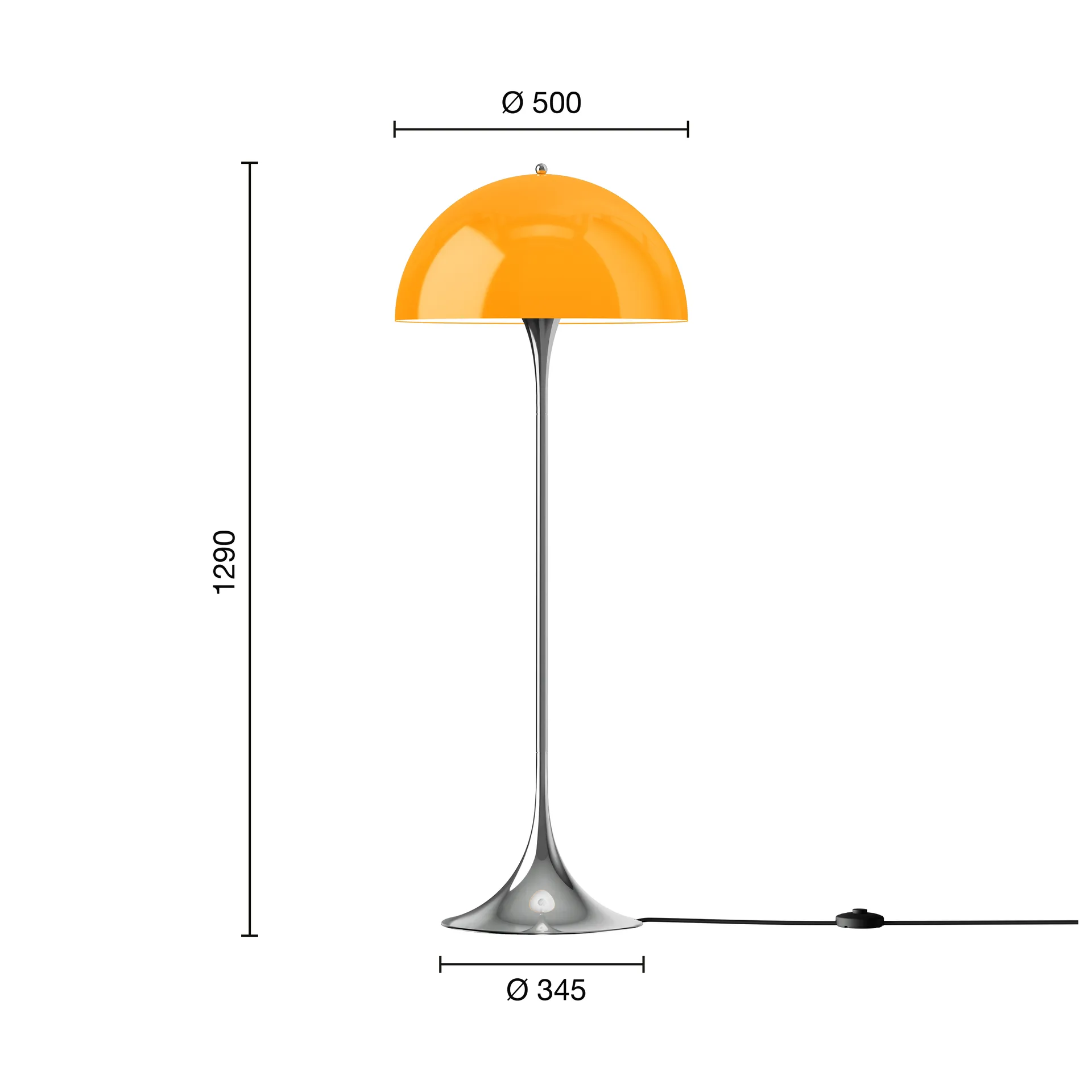 Panthella 500 lattiavalaisin, Original opal orange Louis Poulsen