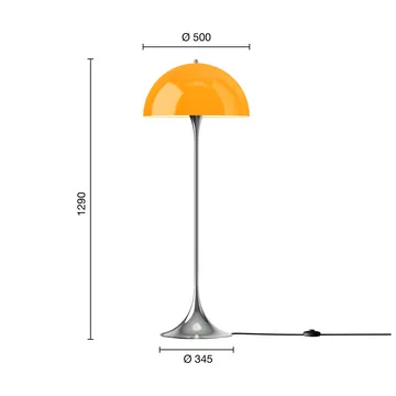 Panthella 500 lattiavalaisin - Original opal orange - Louis Poulsen