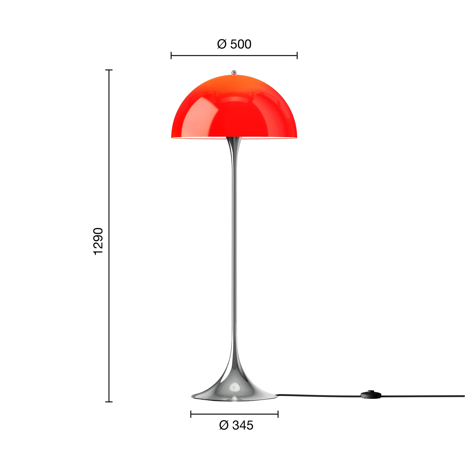 Panthella 500 lattiavalaisin, Original opal red Louis Poulsen