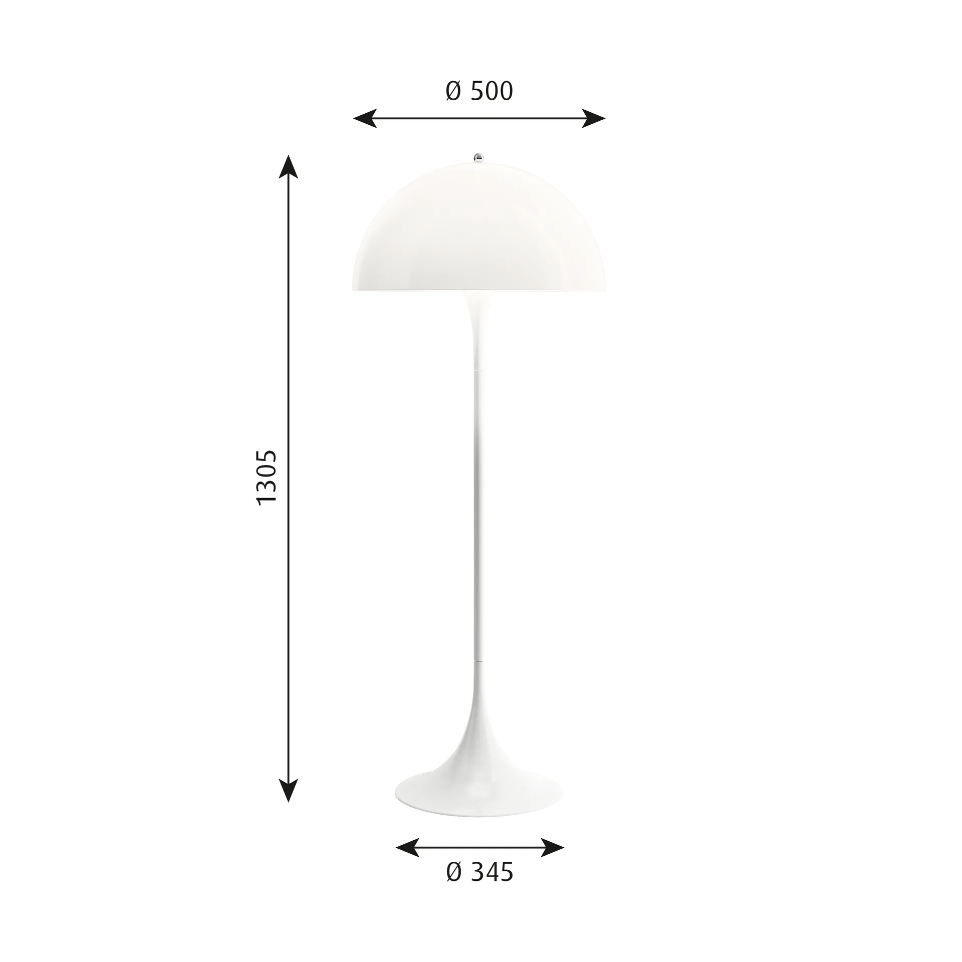 Panthella 500 lattiavalaisin, V3, Opal white Louis Poulsen