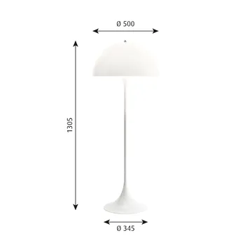 Panthella 500 lattiavalaisin - V3, Opal white - Louis Poulsen