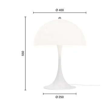Panthella pöytälamppu - V3, Opal white - Louis Poulsen