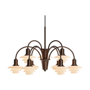 PH 1/1 Chandelier Centenary Edition kattokruunu - Brass-dusty terracotta, 9 käsivartta - Louis Poulsen