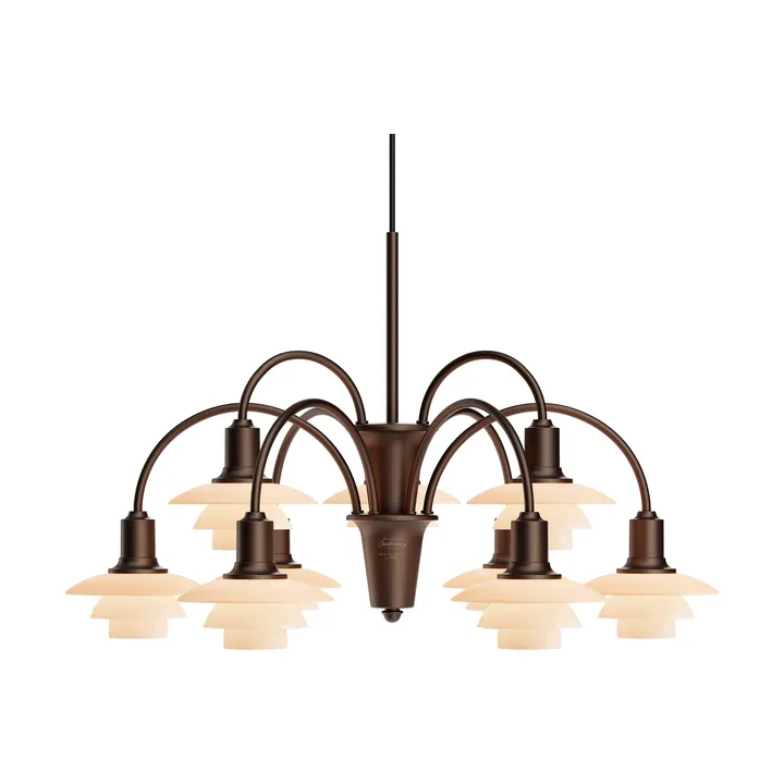 PH 1/1 Chandelier Centenary Edition kattokruunu - Brass-dusty terracotta, 9 käsivartta - Louis Poulsen