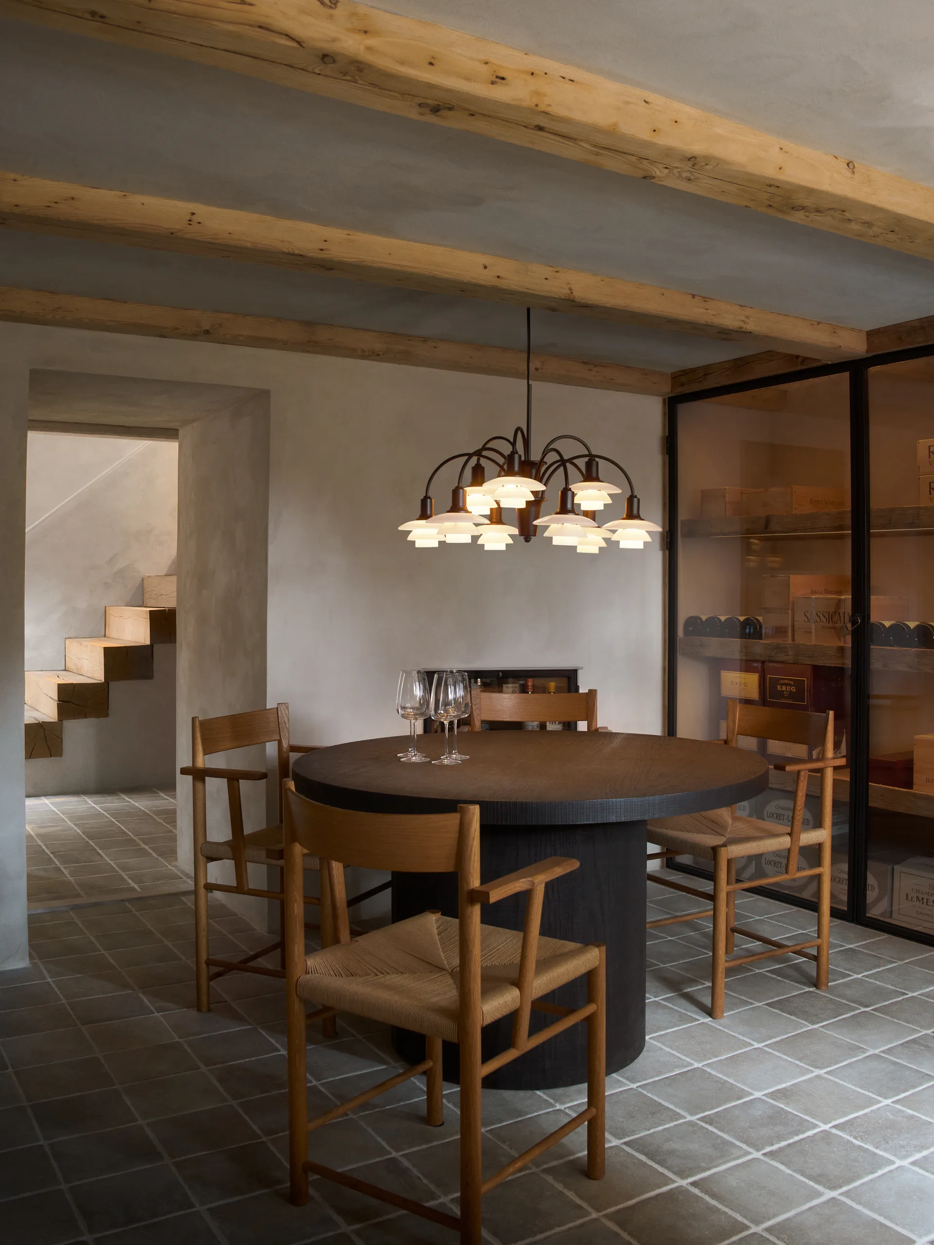 PH 1/1 Chandelier Centenary Edition kattokruunu, Brass-dusty terracotta, 9 käsivartta Louis Poulsen