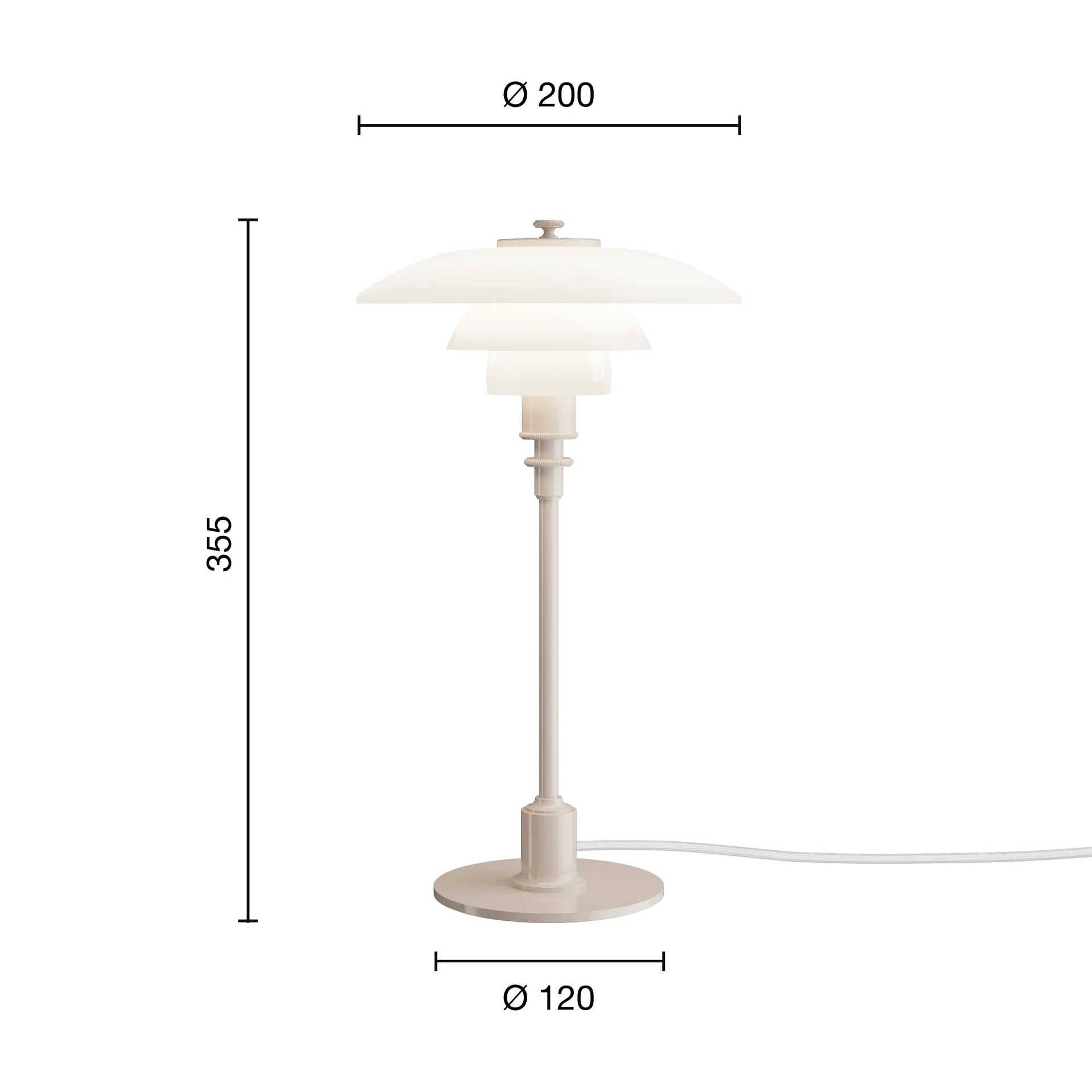 PH 2/1 -pöytälamppu, Kiiltävä beige Louis Poulsen