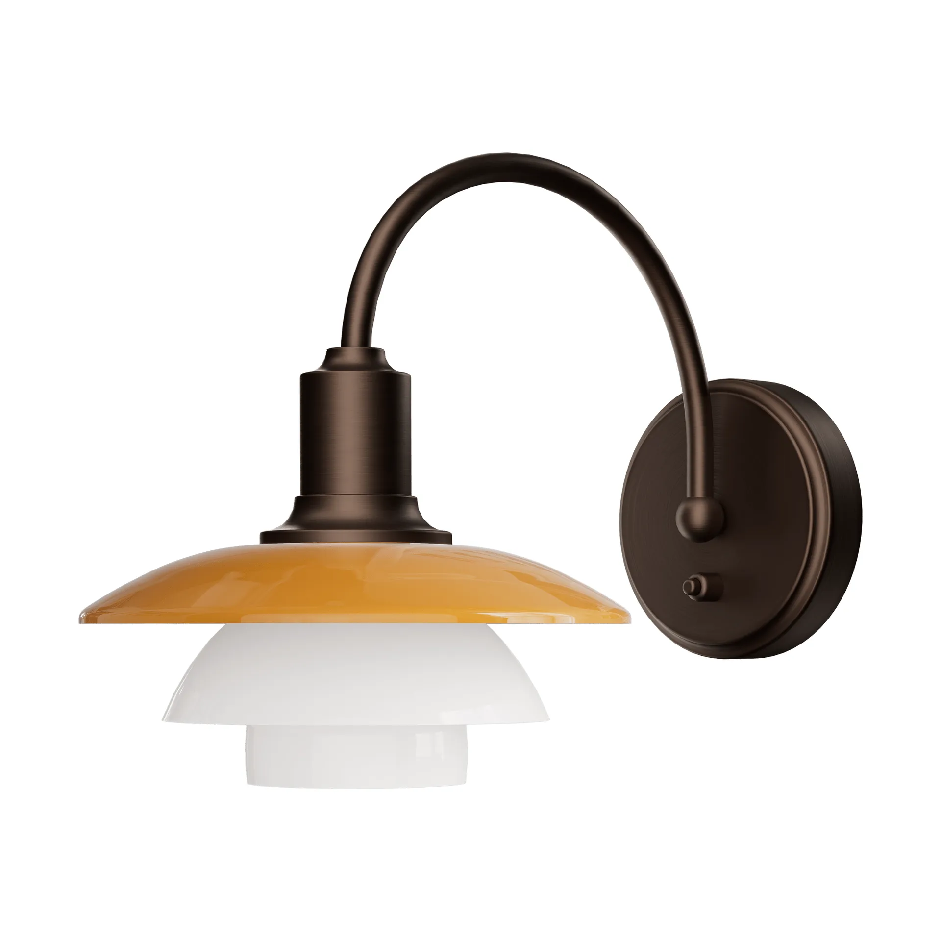PH 2/2 Centenary Edition seinälamppu, Amber–opaalinvalkoinen, nopea asennus Louis Poulsen