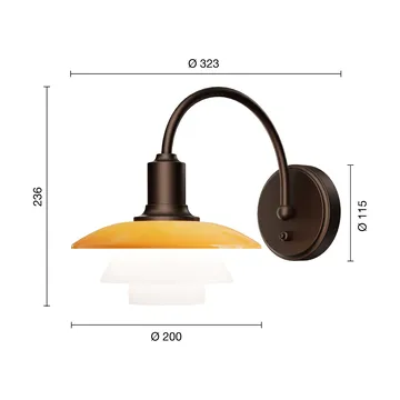 PH 2/2 Centenary Edition seinälamppu - Amber–opaalinvalkoinen, nopea asennus - Louis Poulsen