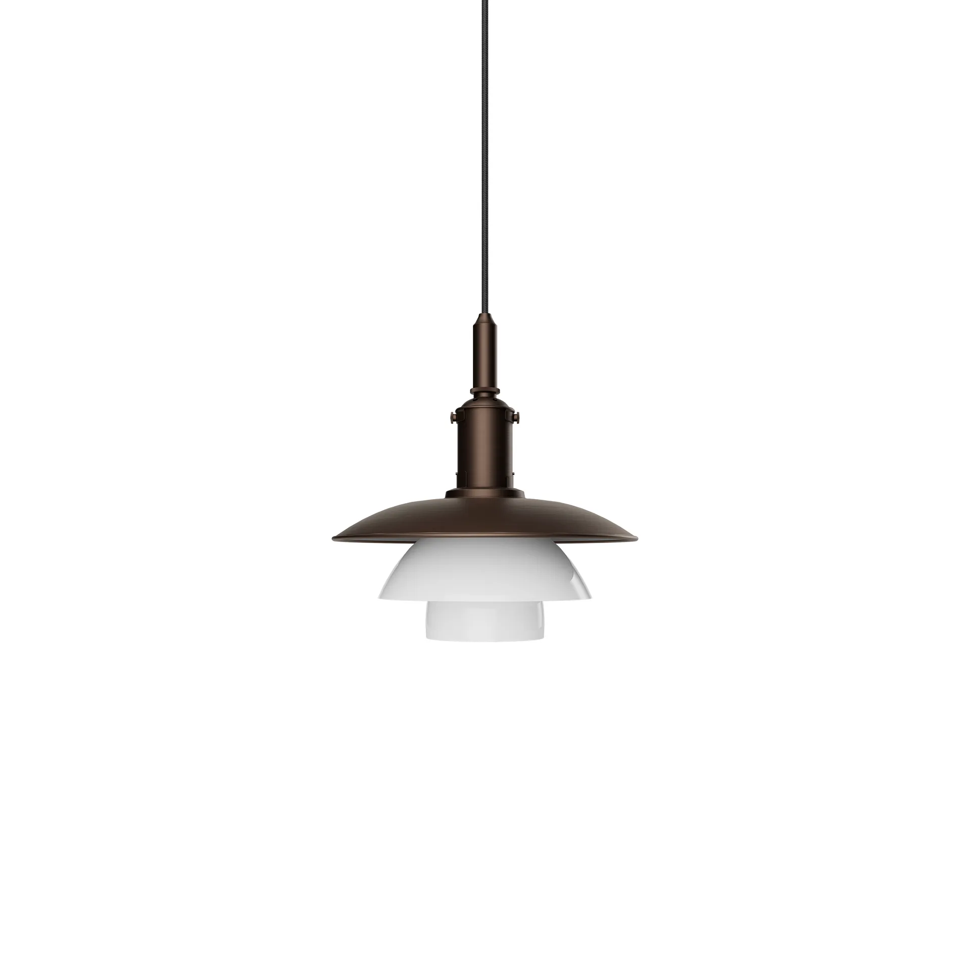 PH 3/3 Luna kattolamppu, Aged brass-opaalilasi Louis Poulsen