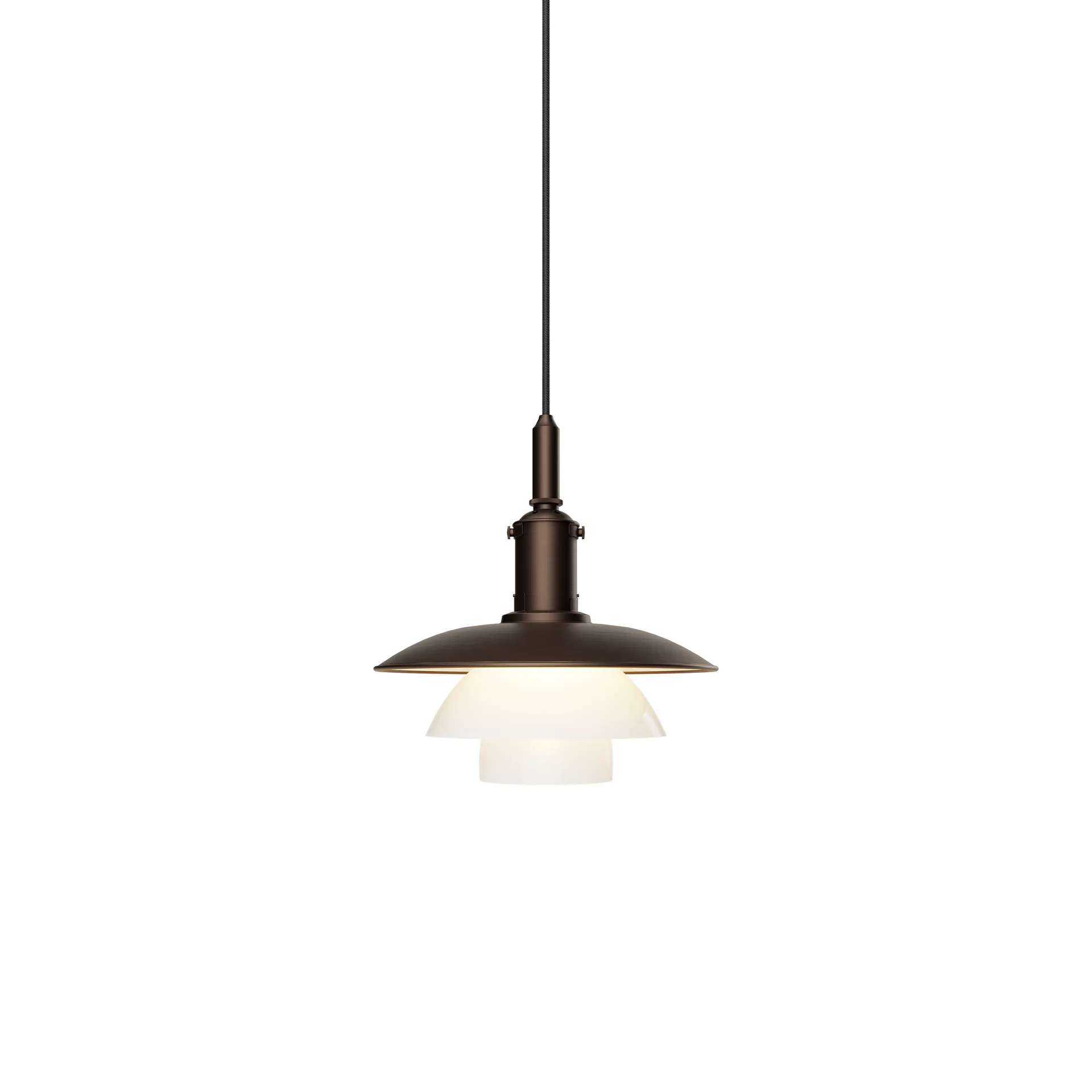 PH 3/3 Luna kattolamppu, Aged brass-opaalilasi Louis Poulsen
