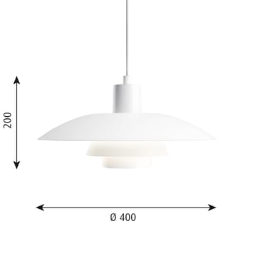 PH 4/3 -kattolamppu Ø40 cm - Valkoinen - Louis Poulsen