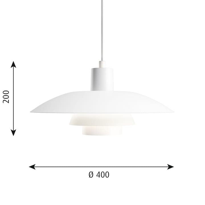 PH 4/3 -kattolamppu Ø40 cm, Valkoinen Louis Poulsen