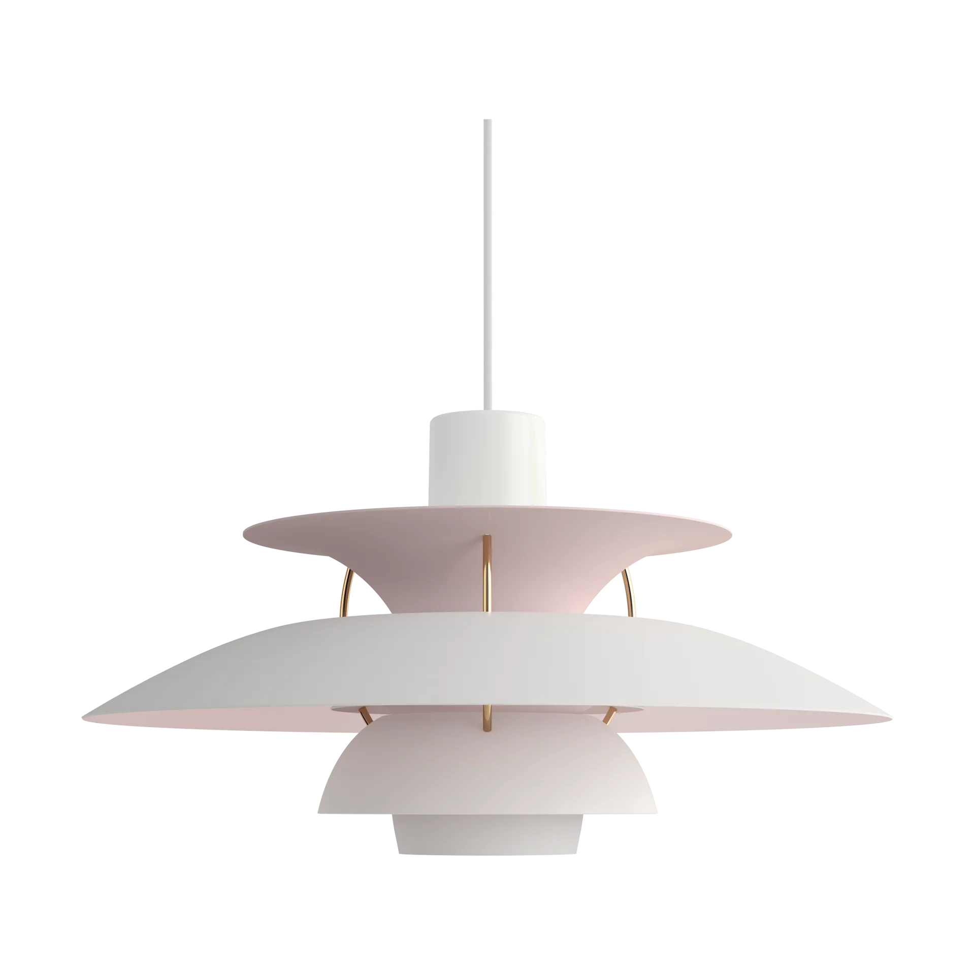 PH 5 Anniversary Juhlaeditio riippuvalaisin, Matte white-pale rose Louis Poulsen