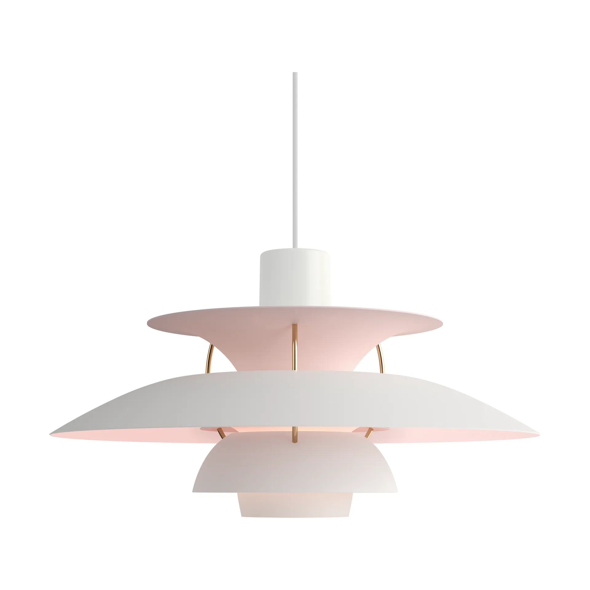 PH 5 Anniversary Juhlaeditio riippuvalaisin, Matte white-pale rose Louis Poulsen
