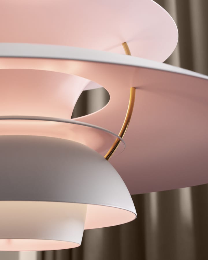 PH 5 Anniversary Juhlaeditio riippuvalaisin, Matte white-pale rose Louis Poulsen