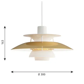 PH 5 -kattovalaisin - Ø300, Messinki - Louis Poulsen