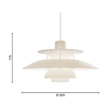 PH 5 riippuvalaisin Ø32 cm - Opal beige - Louis Poulsen