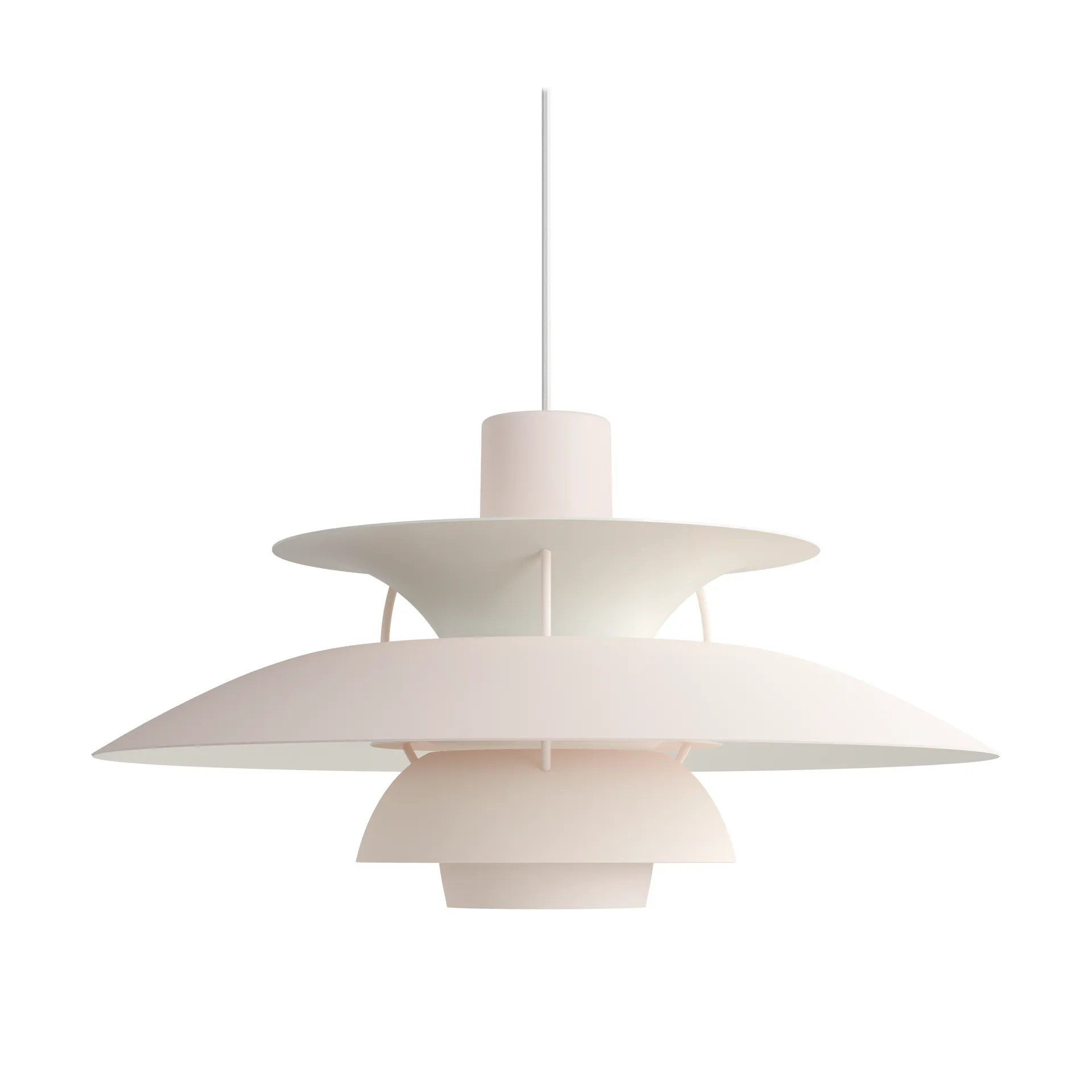 PH 5 -riippuvalaisin, yksivärinen, Pale blush Louis Poulsen