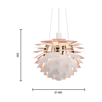 PH Artichoke Anniversary Juhlaeditio riippuvalaisin - Matte white-pale rose Ø48 cm - Louis Poulsen