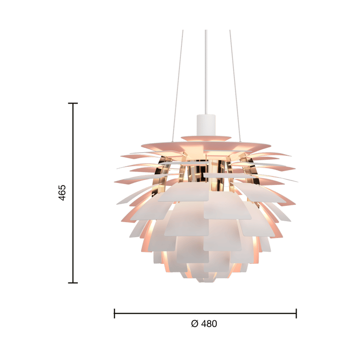 PH Artichoke Anniversary Juhlaeditio riippuvalaisin, Matte white-pale rose Ø48 cm Louis Poulsen