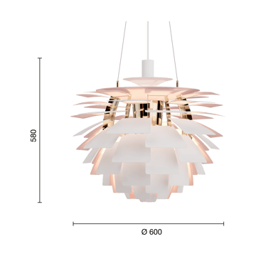 PH Artichoke Anniversary Juhlaeditio riippuvalaisin - Matte white-pale rose Ø60 cm - Louis Poulsen